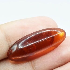 Amber 4.63 Cts Natural Orange Red Color Baltic Gemstone Cabochon for Jewelry